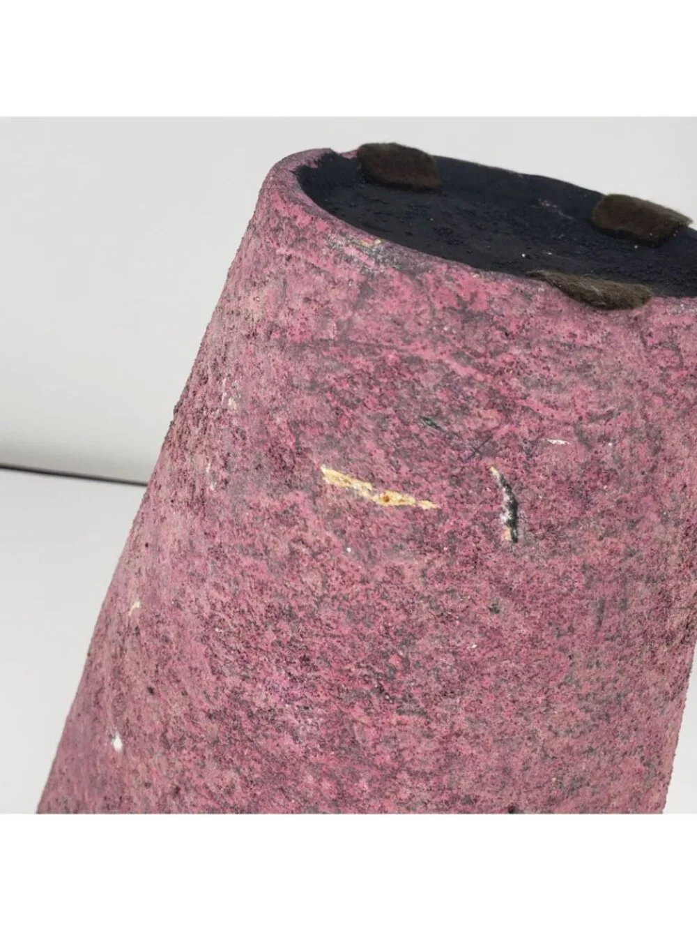 Raku Style Large Vase Rough Spackled Texture Leather Strap